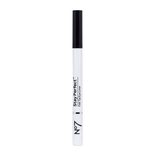 No7 Stay Precise Felt Tip Eye Liner - Black - Precision Tip Liquid Eyeliner Ideal for Cat Eye Look - Easy to Use, Long Lasting Eyeliners for Women (1.6g)