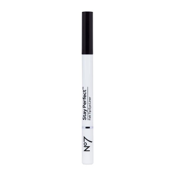 No7 Stay Precise Felt Tip Eye Liner - Black - Precision Tip Liquid Eyeliner Ideal for Cat Eye Look - Easy to Use, Long Lasting Eyeliners for Women (1.6g)