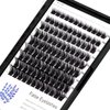 Hannahool Wide Stem Individual False Eyelashes Mixed 8-10-12-14mm/10-12-14-16mm Dramatic Black Soft and Light Thick Base Cluster Lashes D Curl 5D Volume Eye Lashes Extensions (10-12-14-16mm)