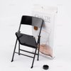 AUEAR, 12" Plastic Mini Foldable Chairs Decoration Miniature Furniture Black 1/6 Scale