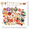 SIX VANKA Miniature Food Drinks Toys 110pcs Mixed Resin Pizza Hamburgers French Fries Wine Decoration Tableware Doll house for Adults Childrens Pretend Play Kitchen Cooking Game Birthday Party Present