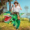 COMIN Inflatable Dinosaur Costume Kids, Green T Rex Dinosaur Blow Up Costume Riding on Dino Halloween Costumes Funny for Family Party 36"