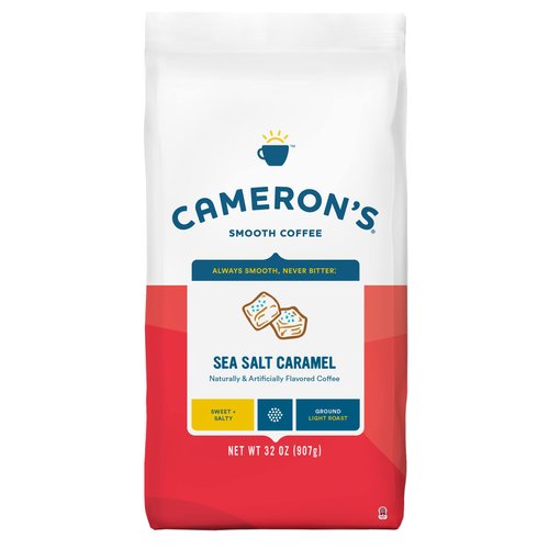 Cameron's Coffee Roasted Ground Coffee Bag, Flavored, Sea Salt Caramel, 32 Ounce, (Pack of 1)