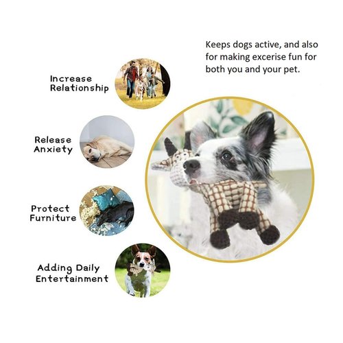 RaSaCiBl Dog Squeaky Toys, Bundle Dog Toys for Puppies: 3-Pack Plush Squeaker Dog Toys to Keep Them Busy, Adorable Soft Toys Promoting Teeth Cleaning, Ideal for Small to Medium-Sized Dogs