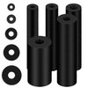220 Pcs Flat Rubber Washers Assortment Kit,Black Rubber Flat Washer Rubber Washers for Bolts Spacers,5 Sizes Rubber Bushing Gasket kit