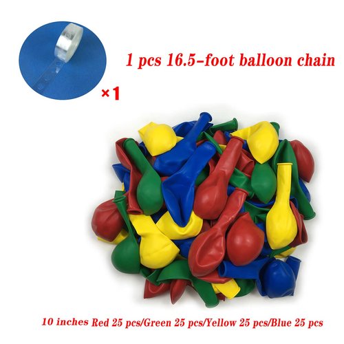 Latex Balloons 100-Pack 10 inch,red green blue and yellow Balloons,Birthday, Wedding, Baby Shower, Party Decoration