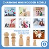 Wooden Peg Dolls 3-½” 10 Mom & 10 Dad Set Unfinished Birch Wooden Figures for People Crafts & Wedding Cake Toppers by Woodpeckers