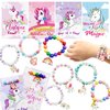 UMEELR 28 Packs Unicorn Valentines Day Cards with Rainbow Bracelets for Kids Classroom Prizes, Valentine's Party Favors Toys for Girls and Valentine School Exchange Gifts Greeting Cards