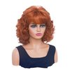Gerulyss Short Copper Red Wigs for Women Auburn Wavy Shoulder Length Wig with Bangs Synthetic Ginger Curly Natural Wig for Role Play,Halloween,Daily Use
