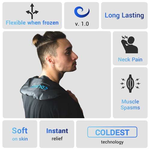 Coldest Neck Shoulder Ice Pack for Injuries Reusable Gel Cold Pack Wrap for Upper Back Pain Relief Cold Compress Therapy for Swelling, Bruises, Surgery