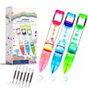 LIVOND Liquid Timer Pen - Retractable Ballpoint Pen with Colorful Moving Bubbles & Droplets - Relaxing Calming Fidget Sensory Writing Toy for Kids & Adults- 3-Pack (Red, Green, Blue)