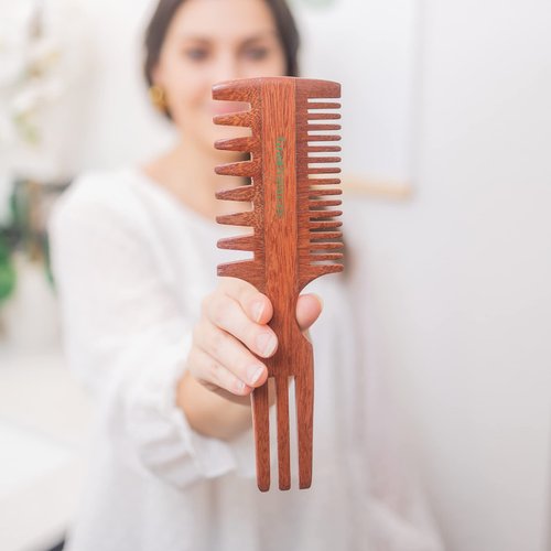 GranNaturals 3 Sided Wooden Hair Comb