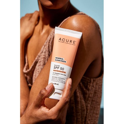 Acure Mineral Sunscreen SPF 50 | With Squalane & Zinc Oxide, 100% Vegan, 3 Fl Oz