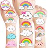 Generic 96 PCS Cute Cloud Temporary Tattoo Stickers Theme Pastel Rainbow Birthday Party Decorations Supplies Decor Favors Gifts for Boys Girls School Classroom Prizes Rewards