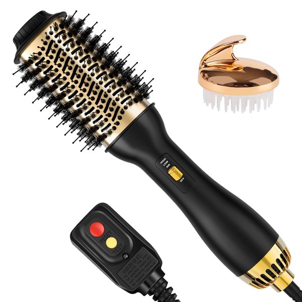 Yucafy 4-in-1 Hot Air Brush with Oval Barrel - Salon-Grade Styling Tool for All Hair Types