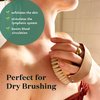 Bare Botanics Exfoliating Dry Brushing Body Brush for Lymphatic Drainage | Palm Sized, Universal Fit, & an Elastic Strap | Medium Firmness Dry Brush for Body
