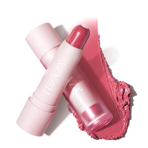 LUXAZA Tinted Lip Balm Chapstick with Color, Natural Semi - Gloss Finish, Hydrating/Coloring 2 in 1 Moisturizer Lip Stick for Girls & Women #04 Hot-Pink