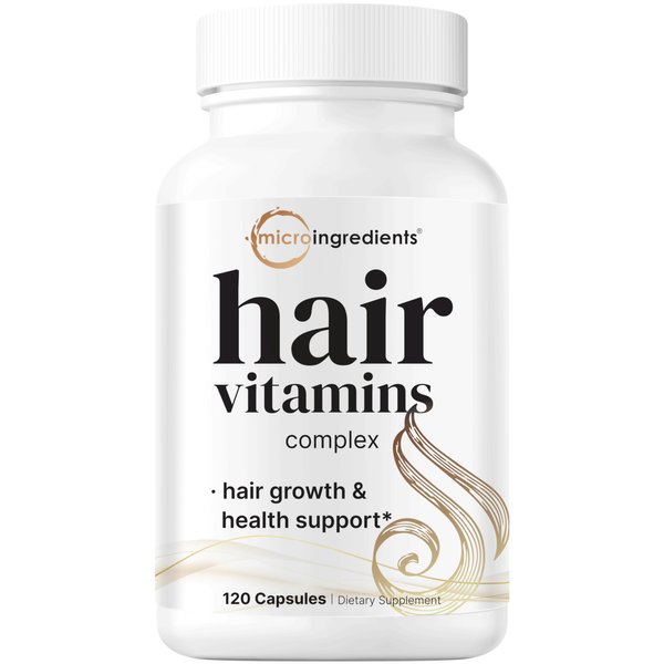 Hair Growth Vitamins Complex, 120 Capsules | 14-in-1 Formula with 5,000mcg Biotin, Collagen, Keratin, Vitamin C, Saw Palmetto & More | Vitaminas Para El Cabello | Promotes Natural Growth & Thickness