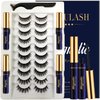 AkesuLash Magnetic Eyelashes Natural Look - Magnetic Lashes with 4 Tube of Magnetic Eyeliner - 10 Pairs Mangetic False Eyelashes Kit with Applicator - Easy to Apply
