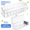 Wenqik Trading Card Storage Box Plastic Card Storage Box Transparent Playing Card Case with Removable Dividers Storage 560 Standard Cards(2 Pcs)