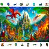 WOODEN.CITY Wooden Puzzle 1000 Pieces - Fantasy Dragon Castle | 21,25 in x 15,5 in | Made in EU
