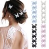 20 Pcs Butterfly Hair Clip Lace Bows Embroidery Clips for Women Girls Bridal Wedding Birthday Hair Accessories Decorative Ornaments (White, Blue, Purple, Black)