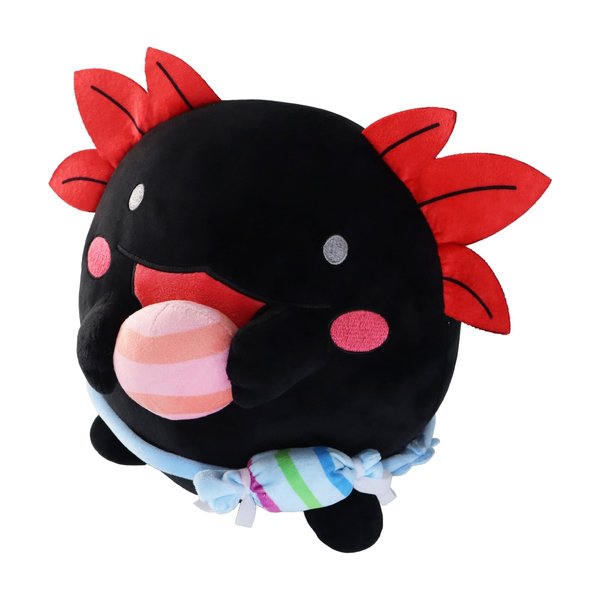 Roqei Black Axolotl Plush, 13" Soft Axolotl Stuffed Animal Plush Toy, Cute Axolotl Plush Pillow, Axolotl Gifts for Kids Adults, Kawaii Plushies Dolls Decoration Doll for Girls Boys