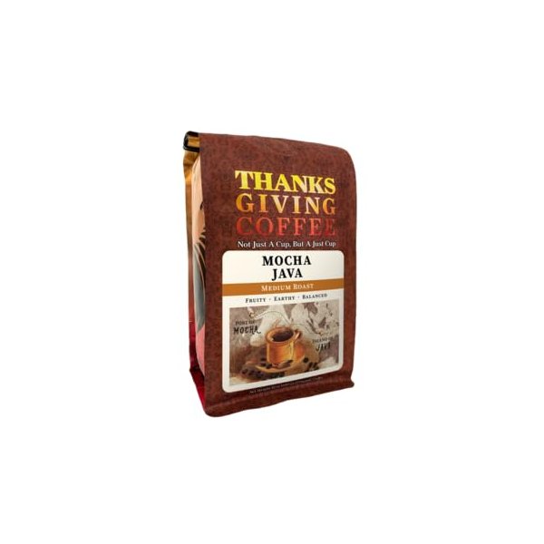 Thanksgiving Coffee "Mocha Java" Medium Roasted Whole Bean Coffee - 12 Ounce Bag