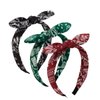AIBFRID Bow Headbands for Women Girls Boho Bandana Headband for Women’s Hair Non Slip Cute Knotted Womens Head Bands Paisley Bows Hair Bandanas Top Knot Hairbands Headwraps 3PCS (Black, Green, Red)
