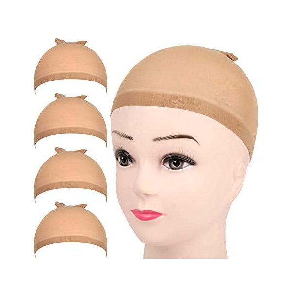 YUTU 10 pieces wig cap for women Light Brown Stocking Wig Caps