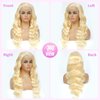 Pangdd Blonde Wig Human Hair 22 Inch 613 Lace Front Wig Human Hair 13x4 Body Wave Lace Front Wigs Human Hair 200% Density HD Lace Frontal Wig