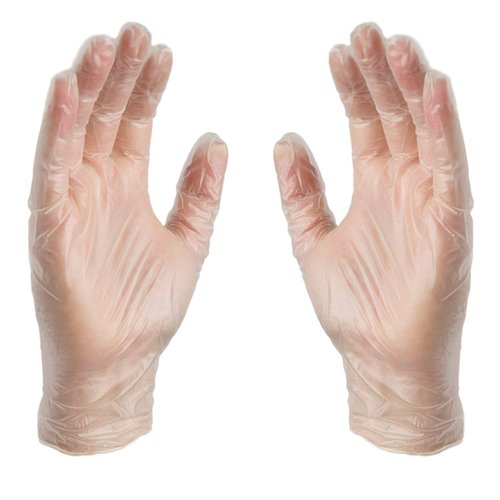 AMMEX Clear Vinyl Disposable Exam/Medical Gloves, 3 Mil, Latex/Powder-Free, Food-Safe, Smooth, Non-Sterile, Small, Box of 100