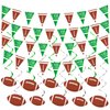 QOUBAI 52PCS Football Party Decorations Pre-Strung Football Hanging Swirls Garland Triangle Flags Sports Cutouts Foil Streamers Football Party Banners for Game Day Tailgate Birthday Party Supplies