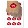 Juicy Red Lips Mouth Temporary Tattoo Water Resistant Fake Body Art Set Collection - 54 1" Tattoos (1 Sheet)