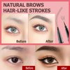 Microblading Eyebrow Pencil, Waterproof Eyebrow Pen, 2-in-1 Dual-Ended Eyebrow Pencil for Women with 4-Fork-Tip & Precise Brush-Tip, Natural Makeup Fine Stroke, Last All-Day (Black)