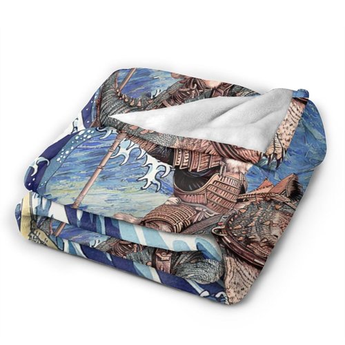 Cat Blanket Starry Night Fleece Throw Blanket Super Soft Warm Cozy Fuzzy Plush Cool Cats Ocean Wave Blanket Gifts for Girls Boys Kids Room Decor40 X50