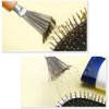 2 Pcs Handle with Groove Hair Brush Cleaner Tool Cleaning Comb Brushes for Hairbrush Easy Clean Solution with Metal Rake Wooden Handle for Home and Salon Use Styling Tools