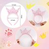 Exacoo Princess Birthday Party Decorations Headbands for Women Hair Accessories for Girls Pink Birthday Crown Tiaras for Women Christmas Halloween Decorations Girls Headbands Sequin Glitters