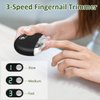 Electric Nail Clipper, 3 Speeds Automatic Nail Clipper, USB Rechargeable 2in1 Electric Nail Trimmer for Adults, Seniors, Children, Weak Hand (Black)