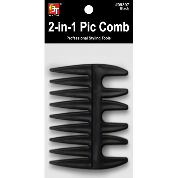 BT Plastic Comb (Black) Pik Comb (2-in-1 Pic Comb)