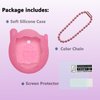 JCHPINE Silicone Cover Case for Tamagotchi Connection Virtual Reality Pet, Screen Protector for Tamagotchi Connection Electronic Pet Accessories (Silicone Case and Screen Film) (Pink)