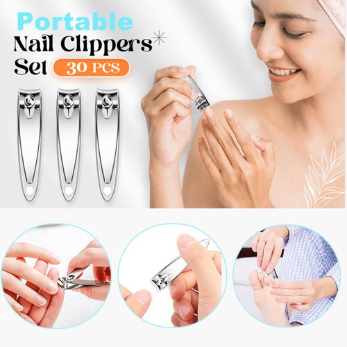 AVERZELLA 30 Pack Fingernail Clipper Toenail Clippers Pack,Stainless Steel Nail Clippers in Bulk,Portable Nail Cutter Manicure Kit Toe Nail Clippers for Women Man Adult Homeless Care Travel