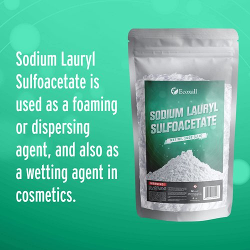 Pure Sodium Laury Sulfoacetate SLSA - 1 Pound - Ideal Bath Bomb Additive, Gentle on Skin, Surfactant & Latherer - Ecoxall Chemicals