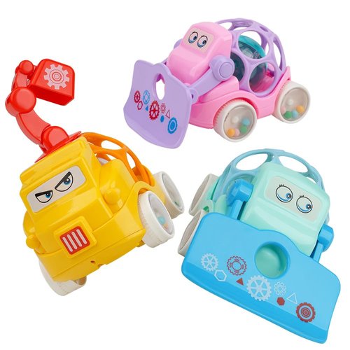 Mengwoha Toys for 1 Year Old Girls/Baby Pink Car Toys for Girls/Push and Go Trucks Soft Rattle Car for Infant Toddlers /1 Year Old Girl and boy Birthday Gifts