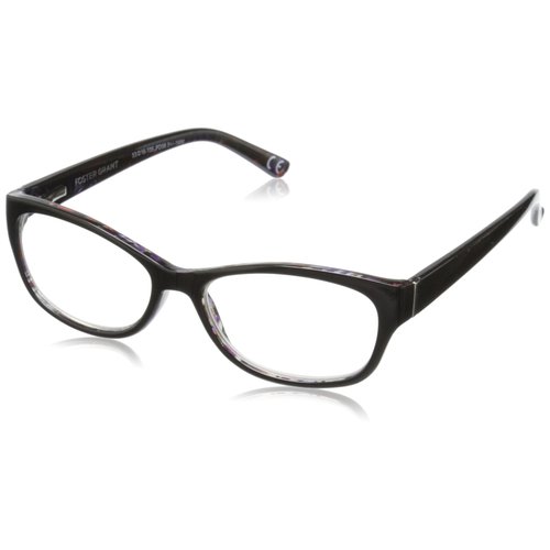 Foster Grant Women's Watercolor Round Reading Glasses, Purple/Transparent, 59 mm, +2.00