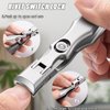 Ultra Wide Jaw Opening Nail Clippers, German Nail Clippers for Men, Telescopic Nail Clippers, Toenail Clippers for Seniors, Portable Ultra Sharp Nail Clippers, Anti Splash Nail Clipper (Silver A+B)