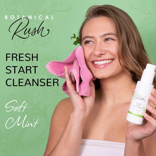 BOTANICAL RUSH Fresh Start Cleanser, Concentrated, Daily Cleanser, Removes All Makeup, Great For Shaving, For All Skin Types, Skin Primer For Maximum Nutrient Absorption, 3.4 Oz Bottle