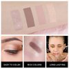 Eyeshadow Quad Makeup Palette, Champagne Rose Pink Dark Brown Bronze Gold Eyeshadow, Velvety Pigmented Blendable Matte & Shimmer Finishes, Long Lasting Waterproof，Featuring A Built-In Mirror