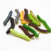 24Pcs Simulation Caterpillar Plastic Fake Worm Crawling Halloween Prank Toy Educational Learning Toys for Kids (Random Style)