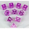 Orchid Transparent Polyhedral Dice Set - 10pc Set in Tube